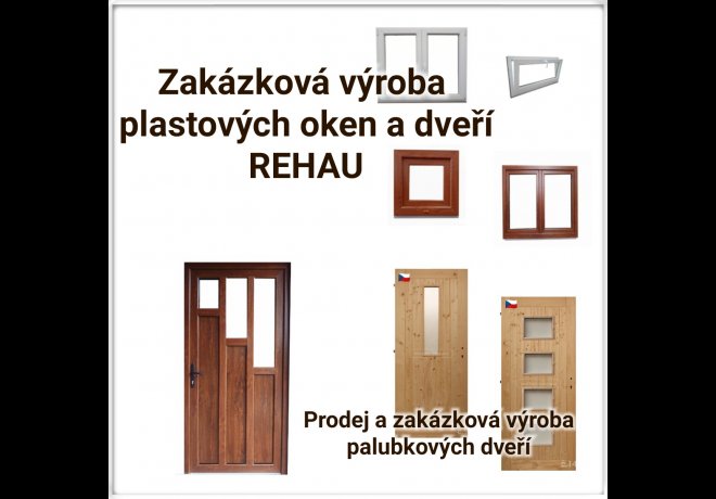 Nabízíme zakázkovou výrobu plastových oken a dveří REHAU