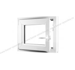 Okno plastové 600x400 mm, bílá/bílá, levé - bez ventilace