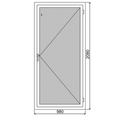 Plastové vedlejší vchodové dveře 980x2080 mm, plné, bílá/bílá, pravé