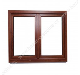 Okno plastové 1200x1200 mm, zlatý dub/bílá, štulp - VYPRODÁNO