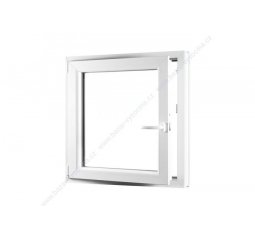 Okno plastové 700x600mm, OBLÝ PROFIL, bílá/bílá, levé
