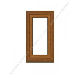 Okno plastové 435x800 mm, OBLÝ PROFIL, zlatý dub/bílá, levé,