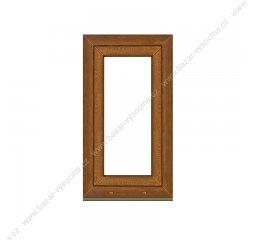 Okno plastové 435x600 mm, zlatý dub/bílá, levé BEZ VENTILACE - VYPRODÁNO