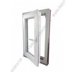 Okno plastové 500x800mm, OBLÝ PROFIL, bílá/bílá, levé