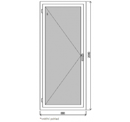 Plastové vedlejší vchodové dveře 880x2080 mm, plné, bílá/bílá, levé