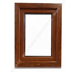Okno plastové 800x1100 mm, zlatý dub/bílá, levé - VYPRODÁNO