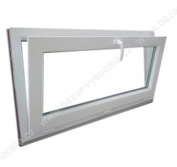 Okno plastové 900x400 mm, bílá/bílá, výklopné - VYPRODÁNO